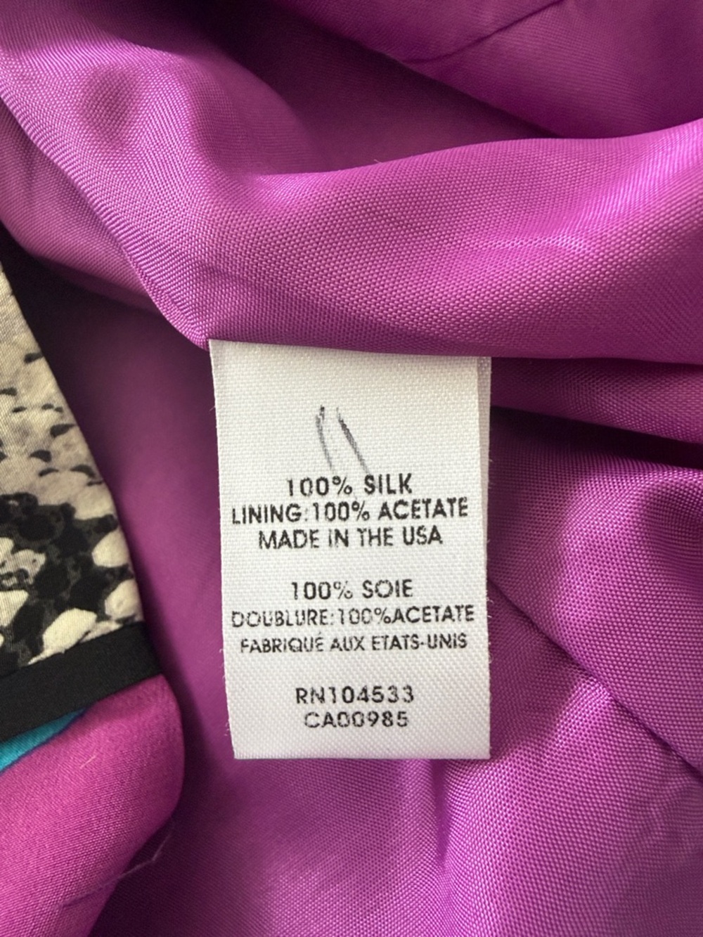 Nanette Lepore Purple Multi-Print Short Sleeve Mini Dress - Picture 4 of 4